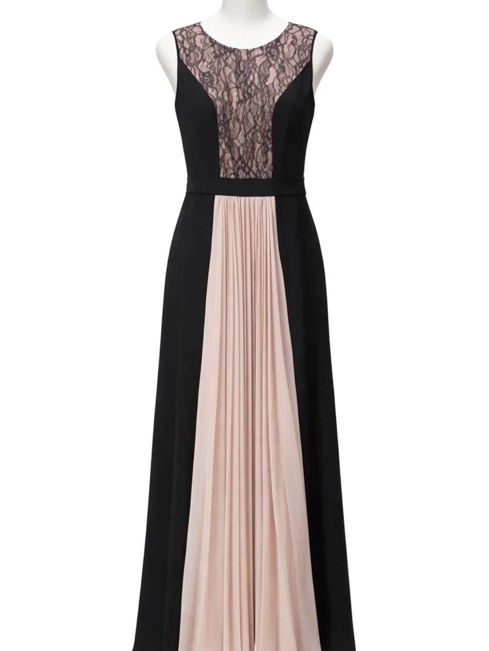 JS Collections Elegant Lace Maxi Dress Black Blush Size 12